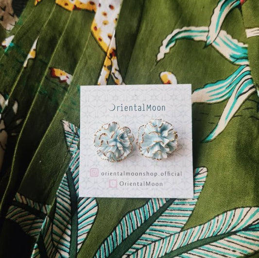 Dok Carnation Porcelain earrings ( 925 sterling silver )
