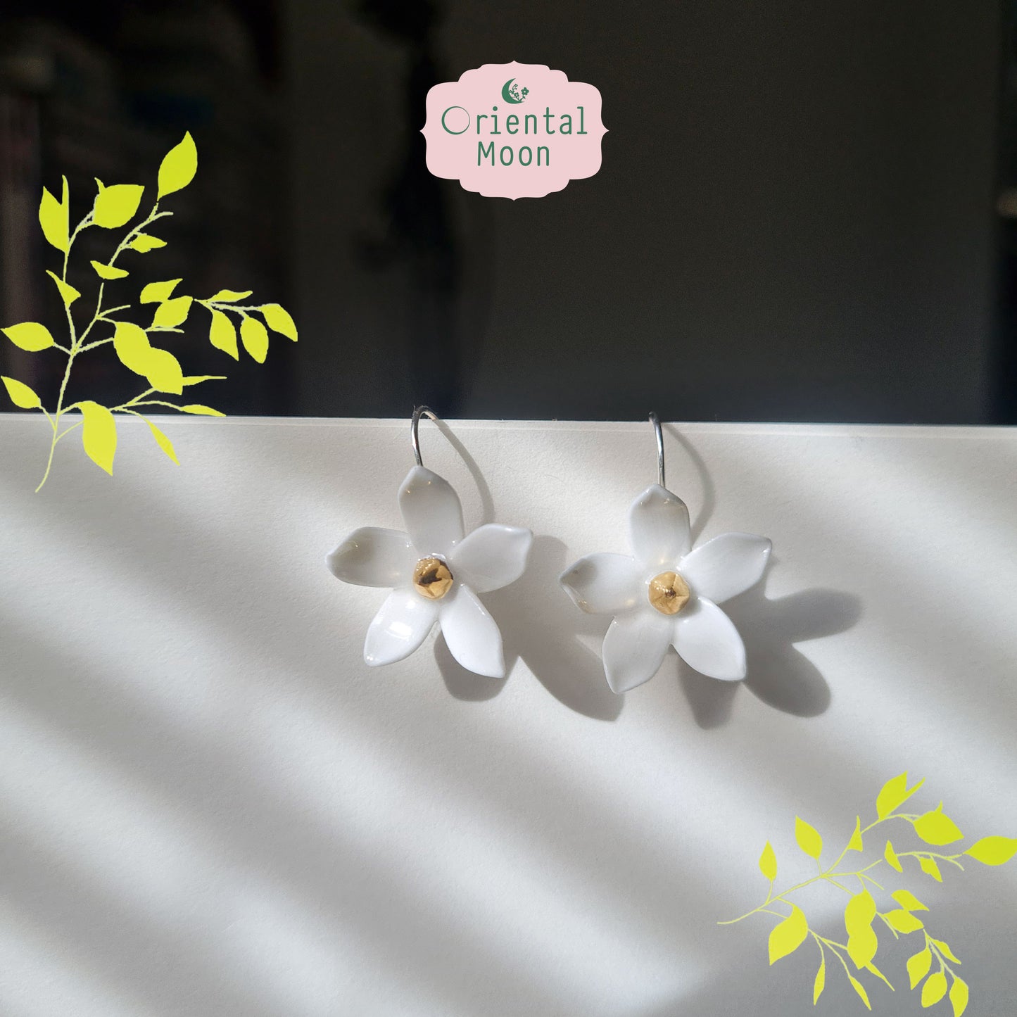 Dok Moke Porcelain earrings ( 925 sterling silver ) NEW!!