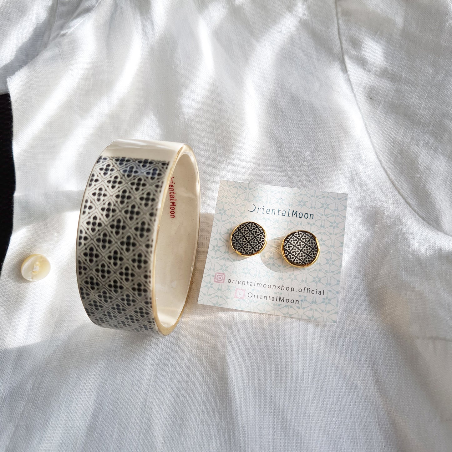 Oriental Thai earrings and bangle SET(M001)