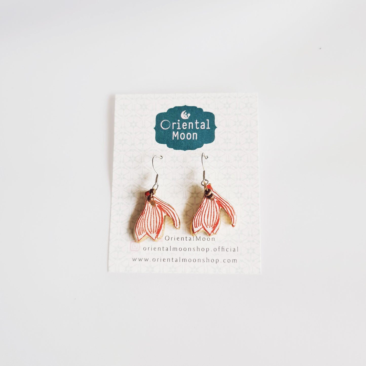 Jumpa flower line drawing hanging earring- Pattern type-(925 sterling silver hook)