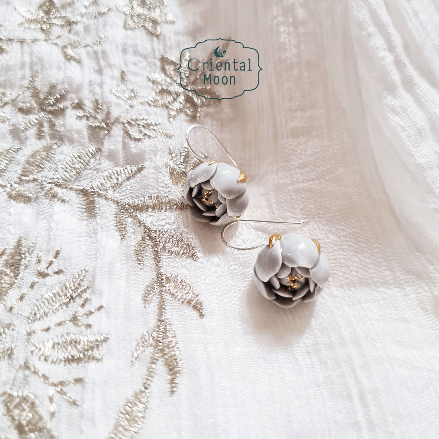 Dok Mali Porcelain earrings ( 925 sterling silver )