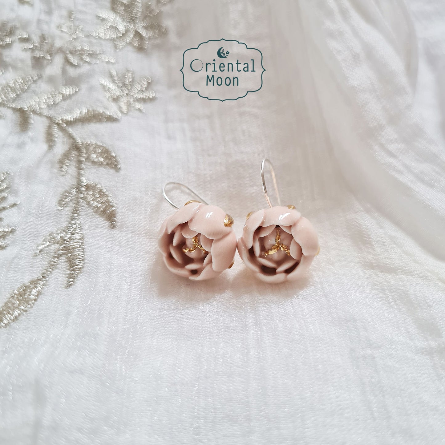 Dok Mali Porcelain earrings ( 925 sterling silver )