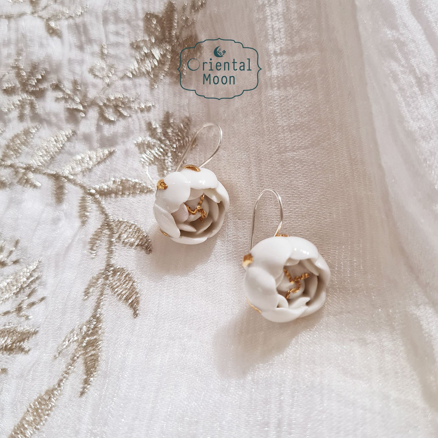 Dok Mali Porcelain earrings ( 925 sterling silver )