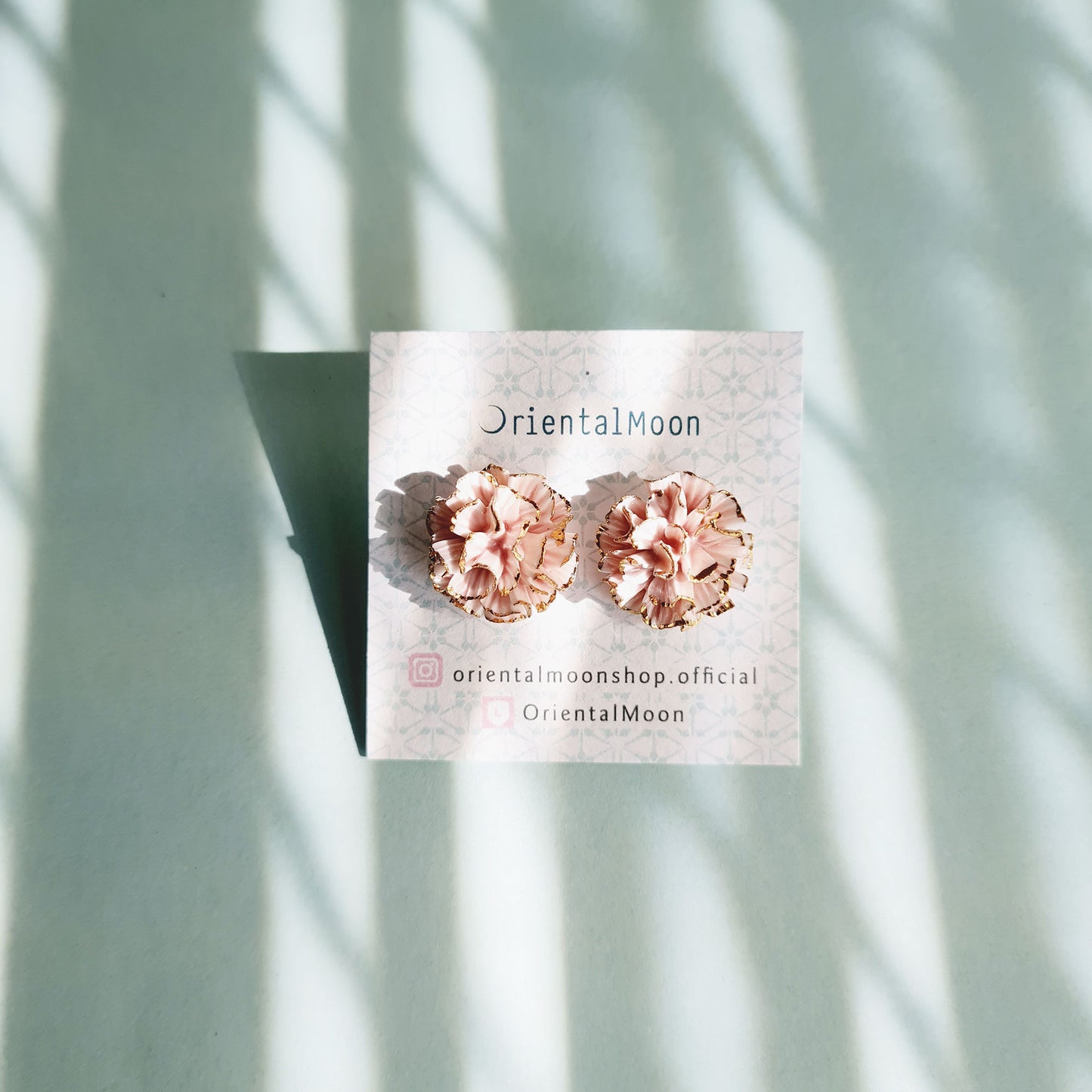 Dok Carnation Porcelain earrings ( 925 sterling silver )