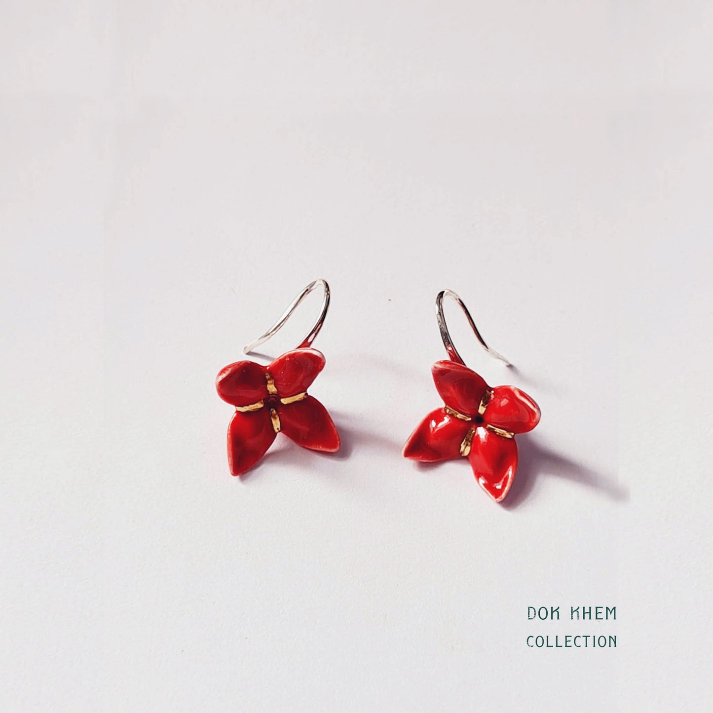 ชุดเข็มกลัดดอกเข็ม Dok Khem Earrings ฺBrooch