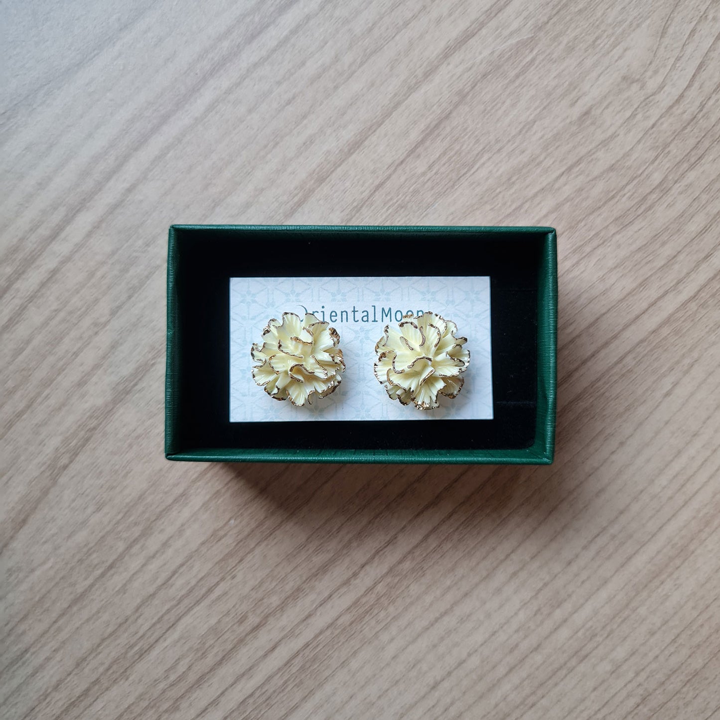 Dok Carnation Porcelain earrings ( 925 sterling silver )