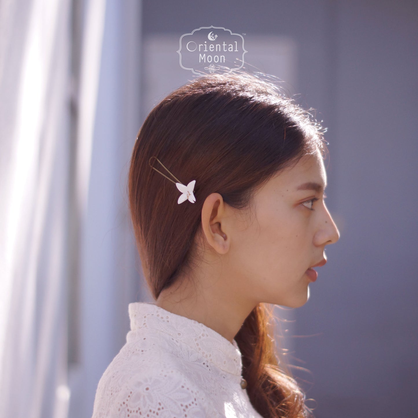 Dok Peep Porcelain hair clip กิ๊บดอกปีบพอรซเลน