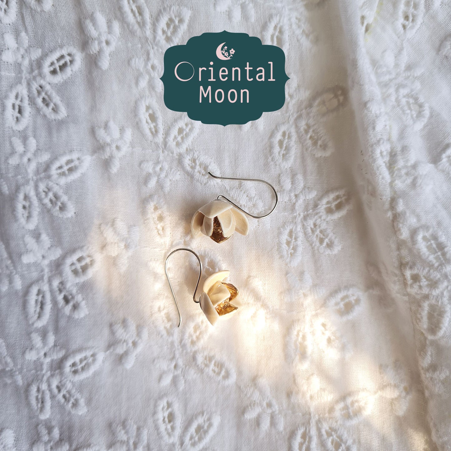 Dok Lam Duan brooch & earrings set ชุดเข็มกลัดและต่างหูดอกลำดวน