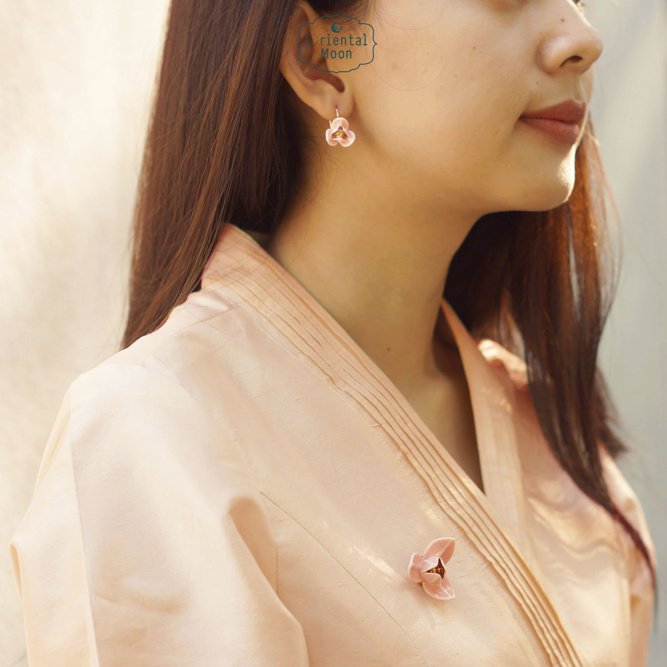 Dok Lam Duan brooch & earrings set ชุดเข็มกลัดและต่างหูดอกลำดวน