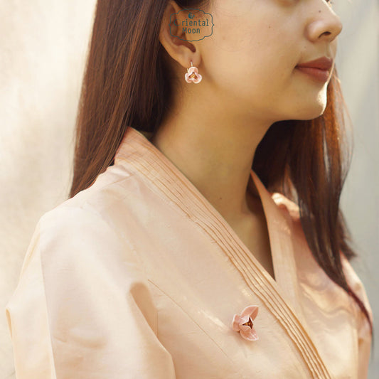 Dok Lam Duan brooch & earrings set ชุดเข็มกลัดและต่างหูดอกลำดวน