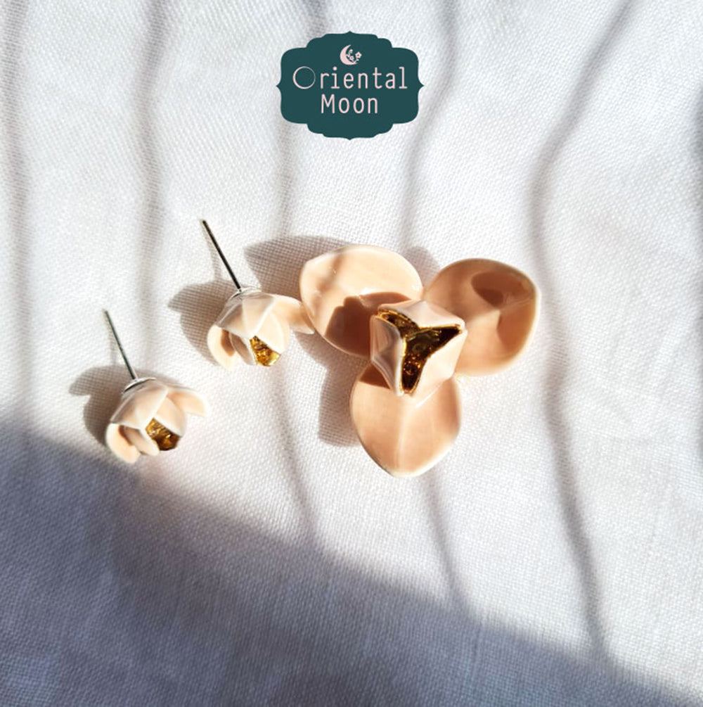 Dok Lam Duan brooch & earrings set ชุดเข็มกลัดและต่างหูดอกลำดวน