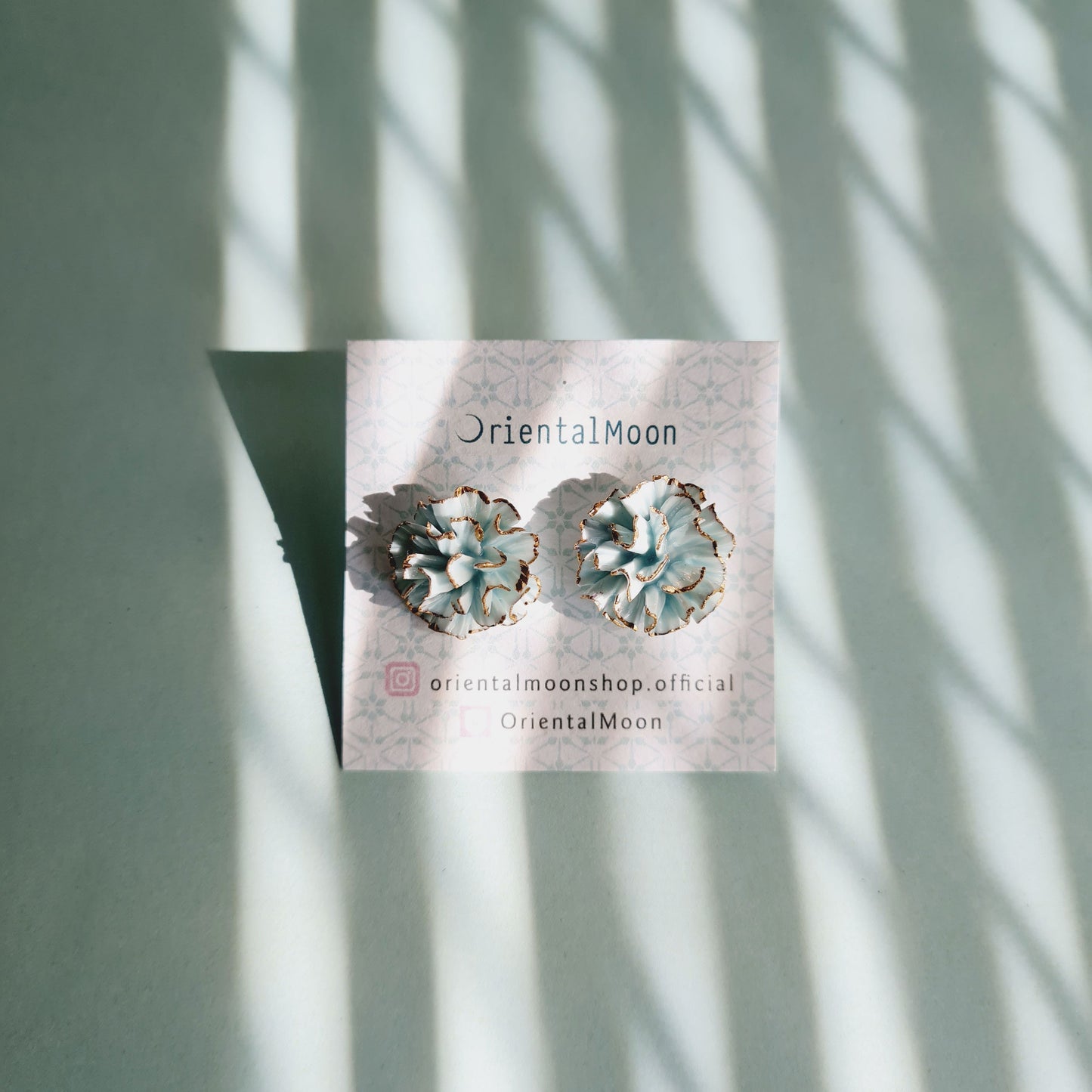 Dok Carnation Porcelain earrings ( 925 sterling silver )