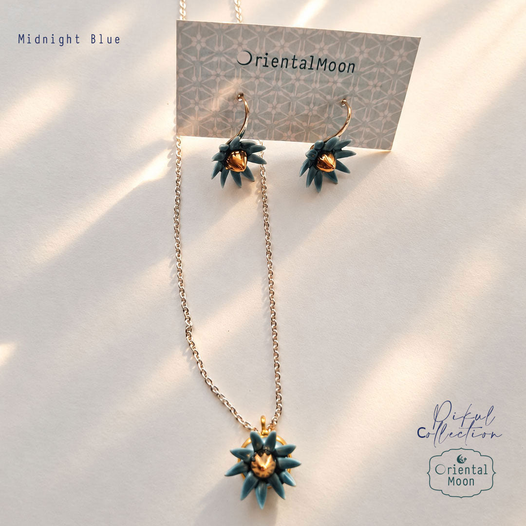 Set ชุดสร้อยเงินแท้+จี้ดอกพิกุล Pikul Earrings +ต่างหูดอกพิกุล