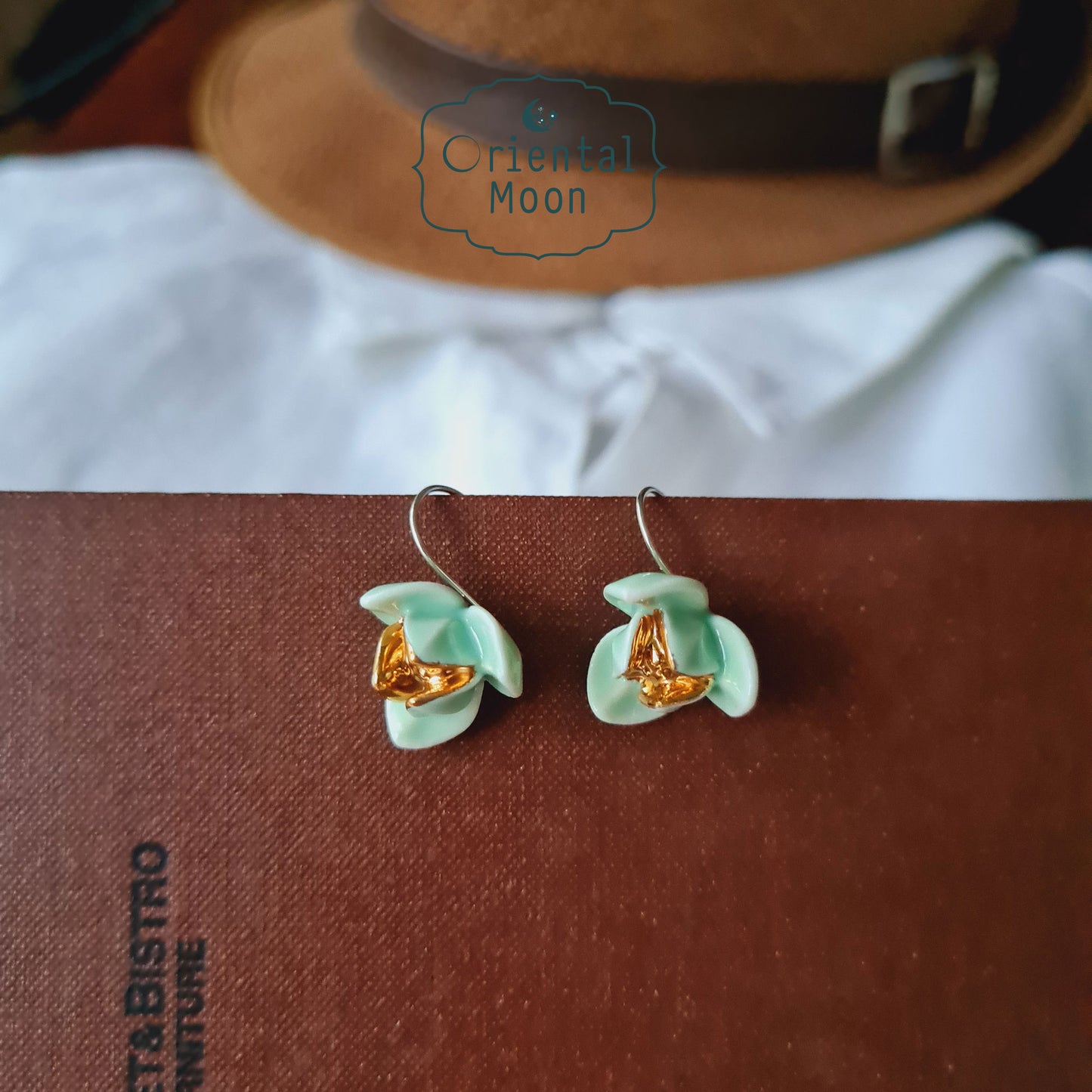 Dok Lam Duan earrings with 925 sterling silver hook